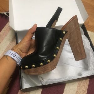 INC (International Concepts) Black Wedge Heels